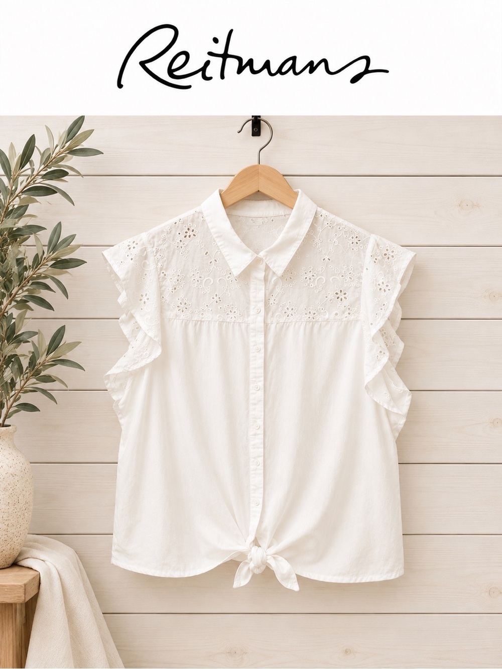 Reitmans White Eyelet Blouse – Size 2X